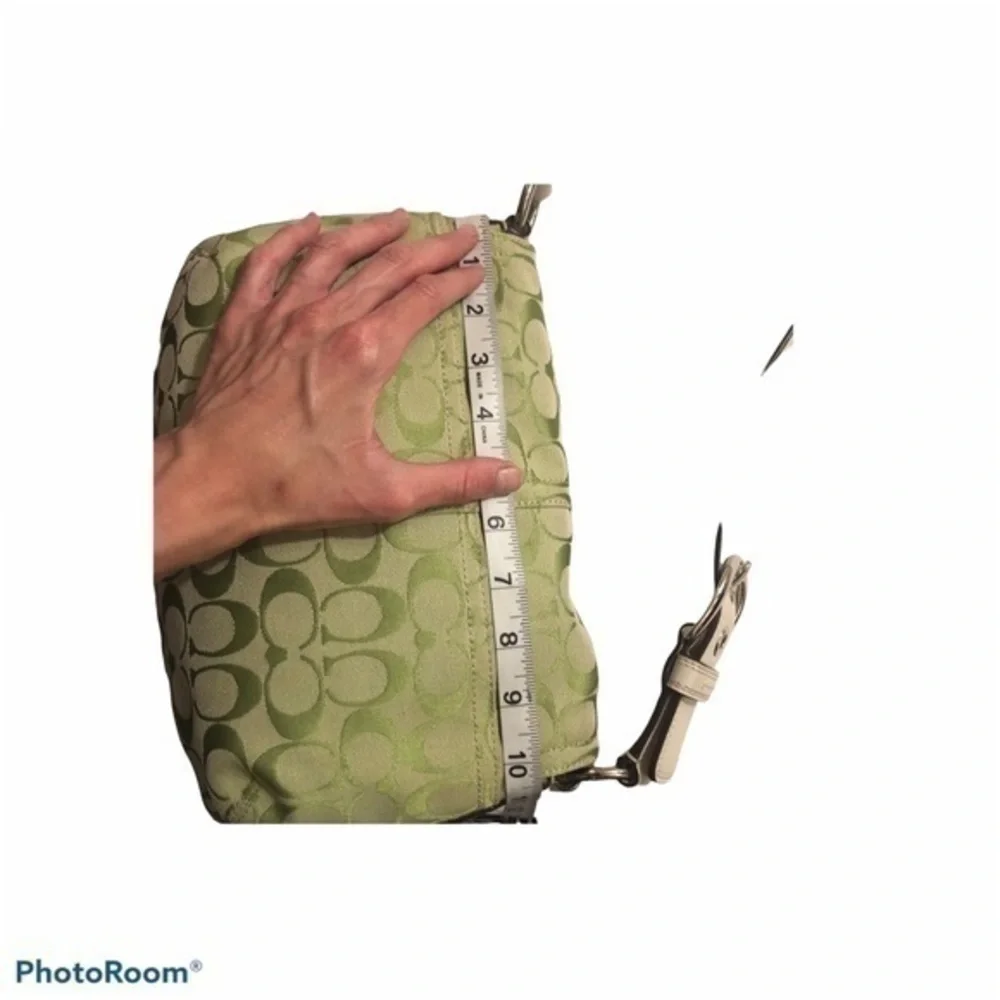 Coach RARE signature y2k green white leather soho bag f15668 - Picture 2 of 12